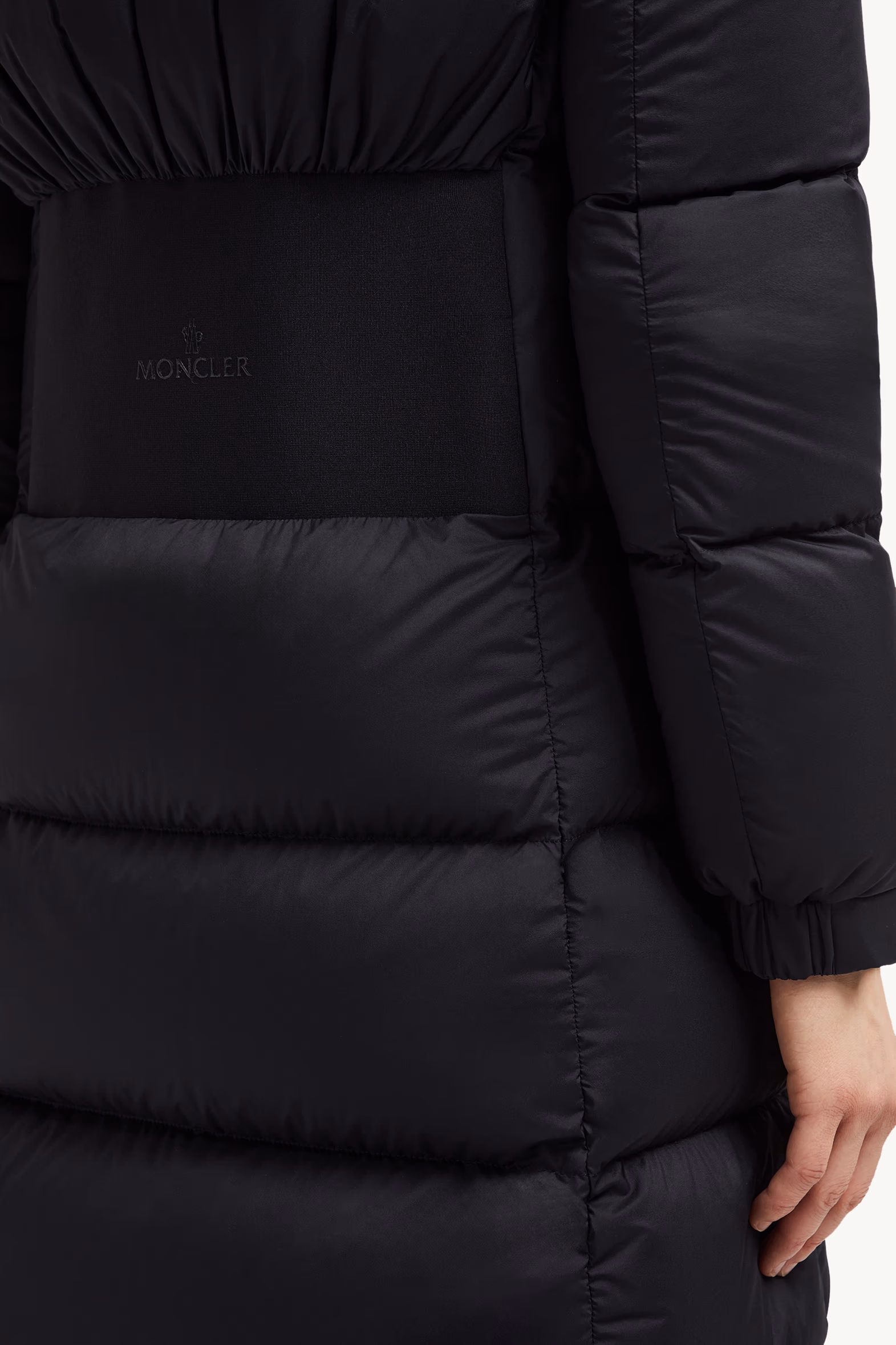 Arredoun Hooded Long Down Jacket Women Black Moncler 7